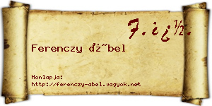 Ferenczy Ábel névjegykártya